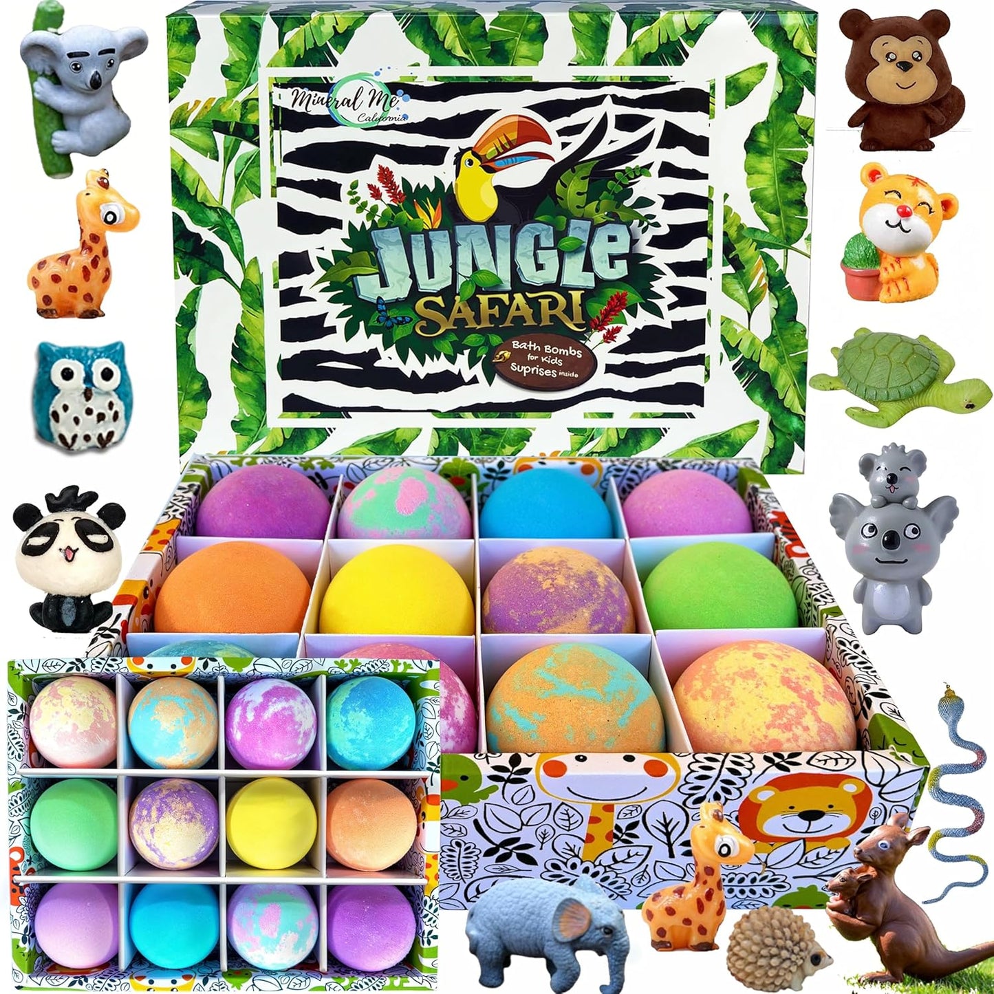 Bath Bombs for Kids with Surprise Inside, 12 Bubble Bath Fizzies with Toys