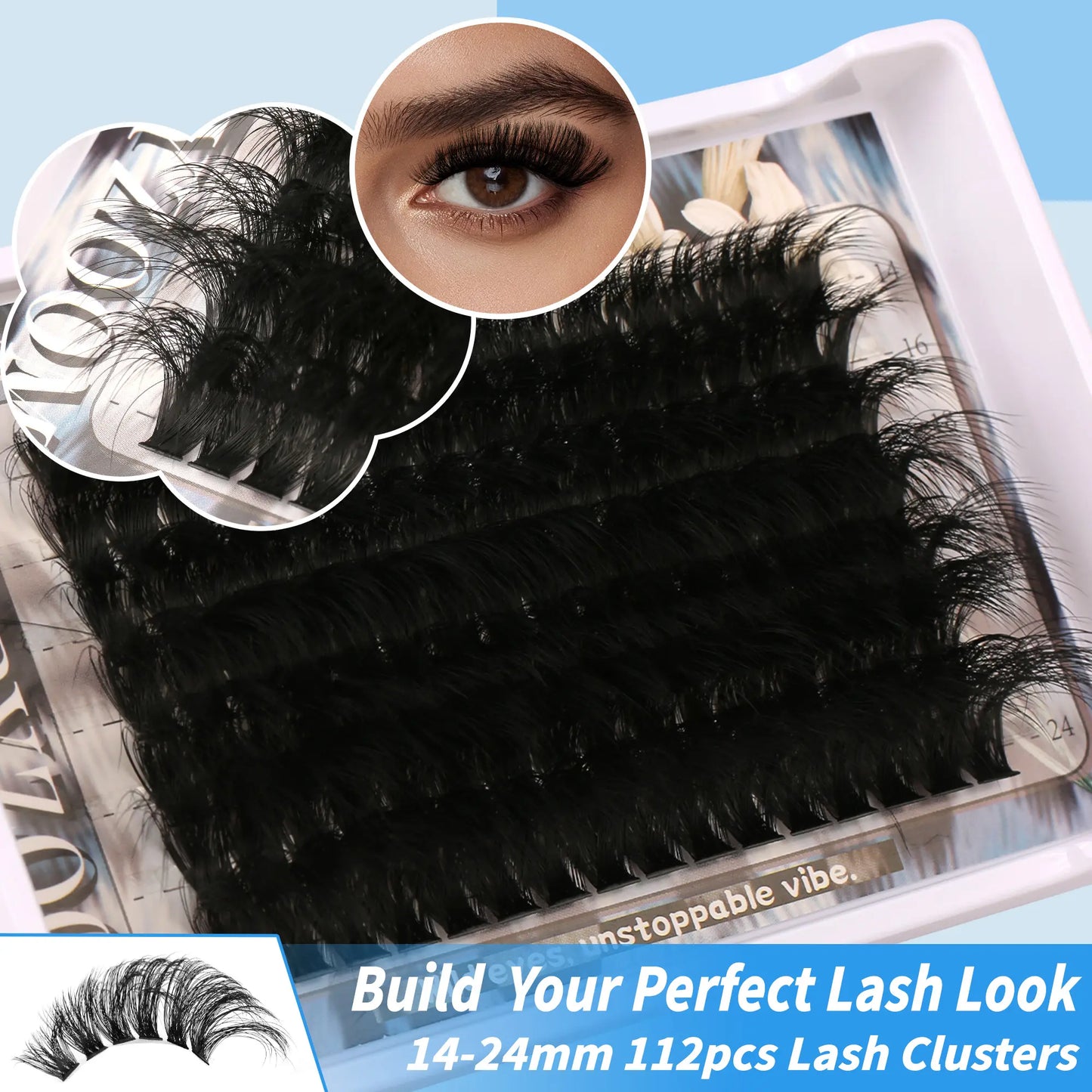 DIY Cluster Lashes All-In-1 Kit, 3-Look Design for Soft Glam to Full Drama, Party Wear Makeup Tool That Enhances Eyes with Multiple Looks, Lash All-In-One, Lash Cluster Kit