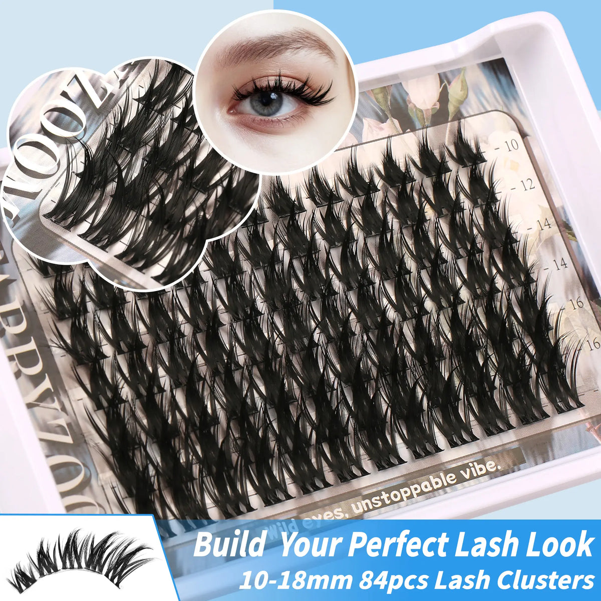 DIY Cluster Lashes All-In-1 Kit, 3-Look Design for Soft Glam to Full Drama, Party Wear Makeup Tool That Enhances Eyes with Multiple Looks, Lash All-In-One, Lash Cluster Kit