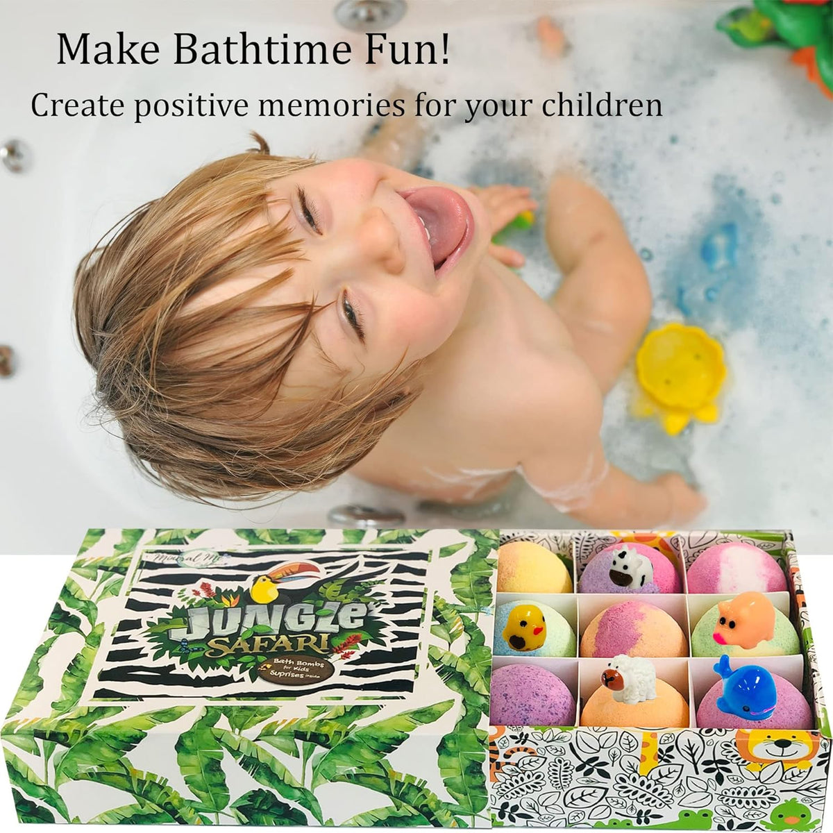 Bath Bombs for Kids with Surprise Inside, 12 Bubble Bath Fizzies with Toys