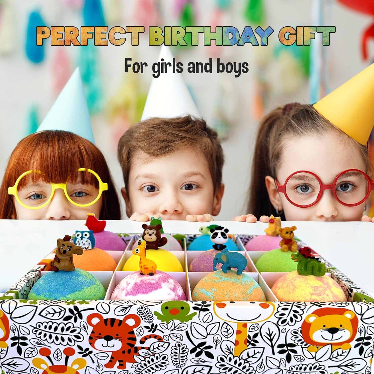Bath Bombs for Kids with Surprise Inside, 12 Bubble Bath Fizzies with Toys