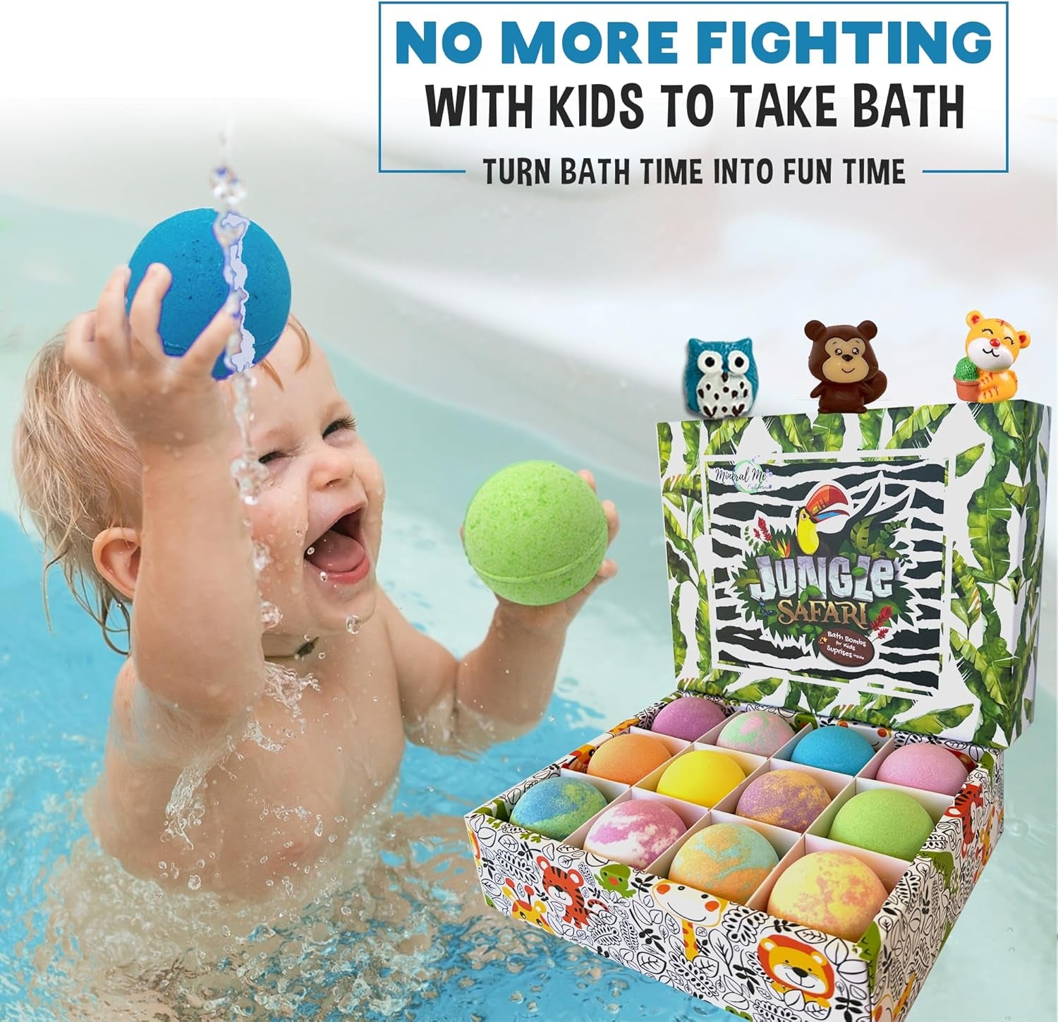 Bath Bombs for Kids with Surprise Inside, 12 Bubble Bath Fizzies with Toys