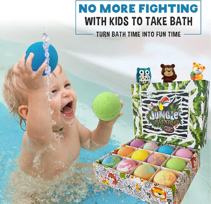Bath Bombs for Kids with Surprise Inside, 12 Bubble Bath Fizzies with Toys