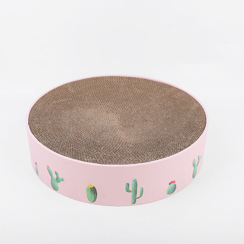Durable Round Cat Scratch Board Bed and Toy-1
