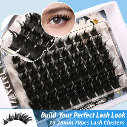 DIY Cluster Lashes All-In-1 Kit, 3-Look Design for Soft Glam to Full Drama, Party Wear Makeup Tool That Enhances Eyes with Multiple Looks, Lash All-In-One, Lash Cluster Kit