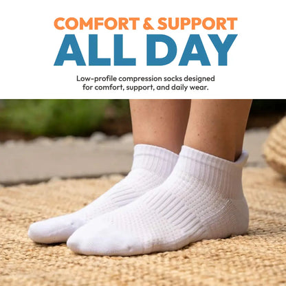 Revitalize Your Feet with Viasox 5-Pack Unisex Ankle Compression Socks - 14 Mmhg Support, Bamboo Blend Comfort, and All-Day Moisture-Wicking Relief