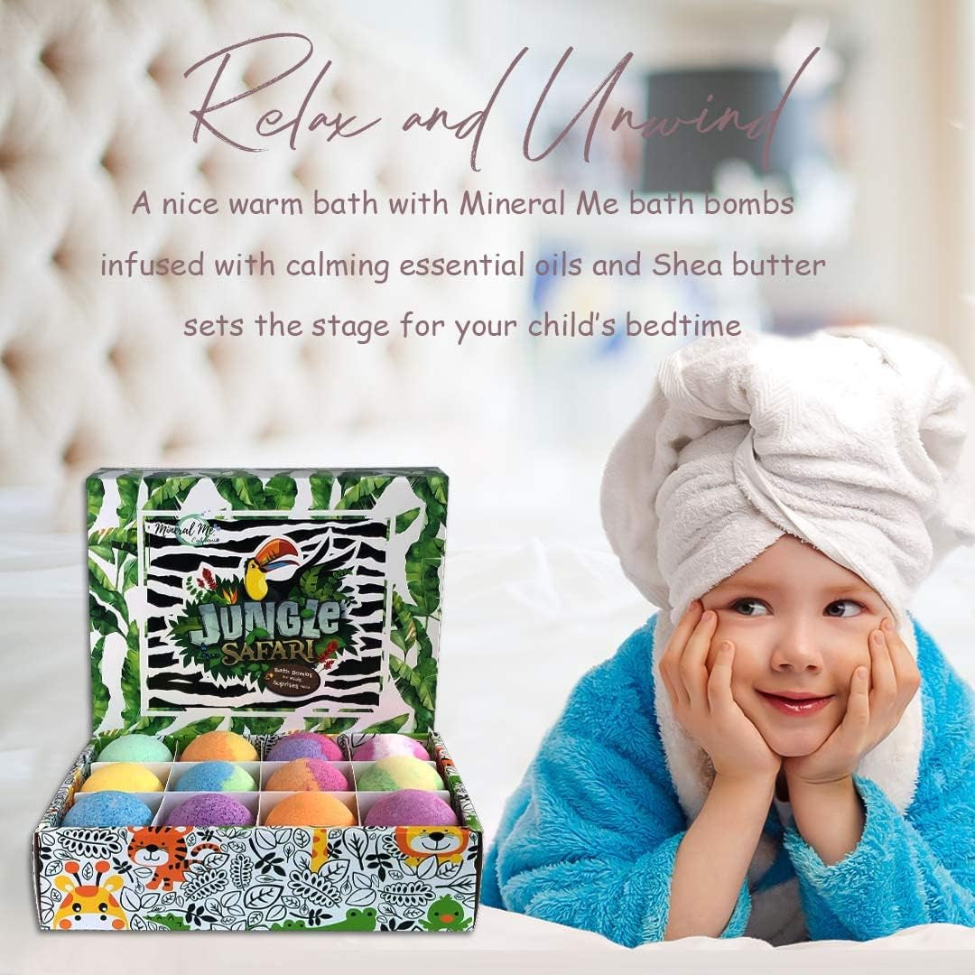Bath Bombs for Kids with Surprise Inside, 12 Bubble Bath Fizzies with Toys