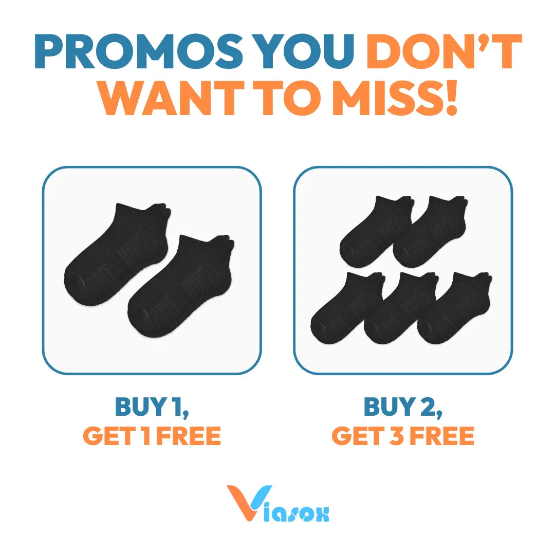 Revitalize Your Feet with Viasox 5-Pack Unisex Ankle Compression Socks - 14 Mmhg Support, Bamboo Blend Comfort, and All-Day Moisture-Wicking Relief