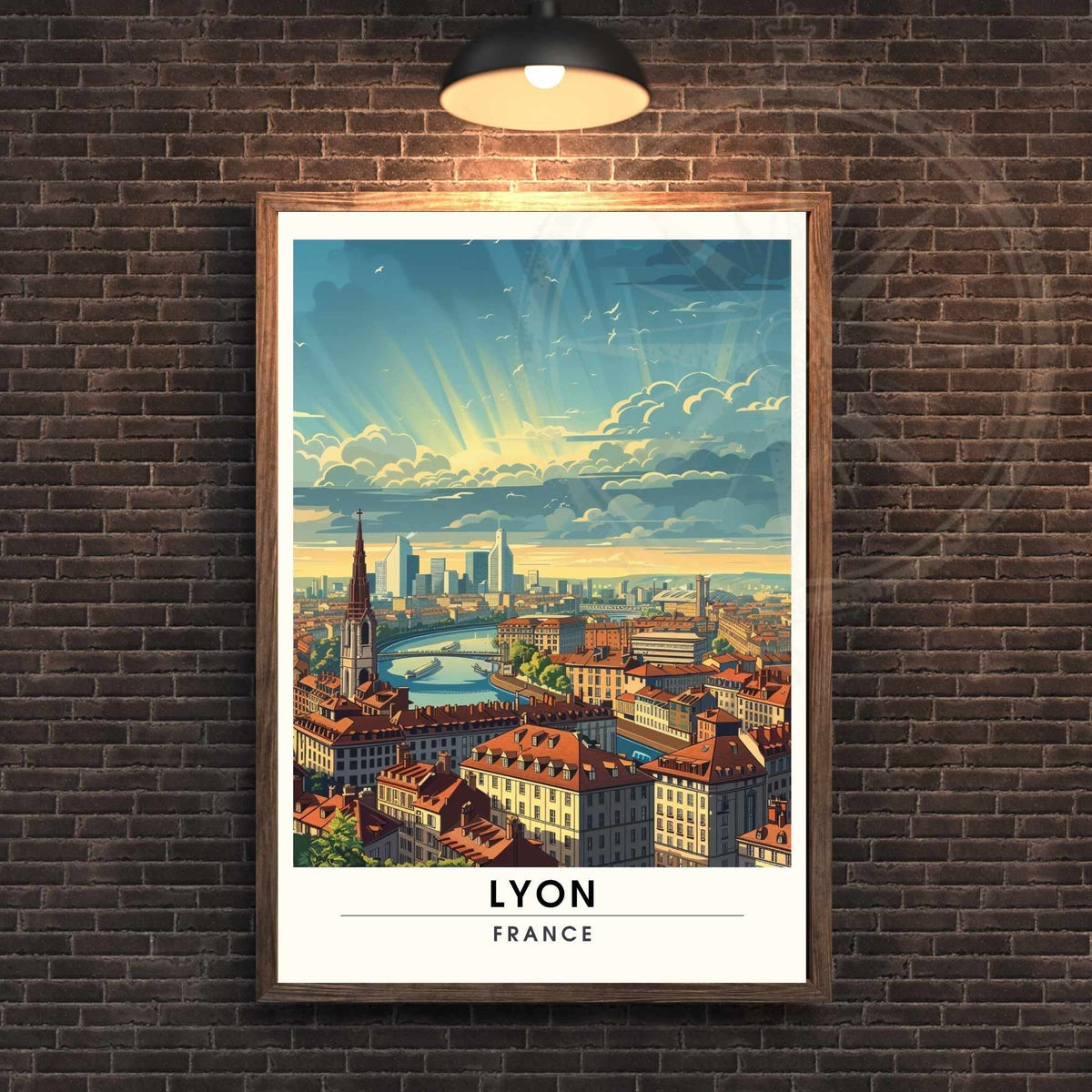 Impression Lyon | Affiche de Voyage Lyon  | Affiche ville de Lyon, France