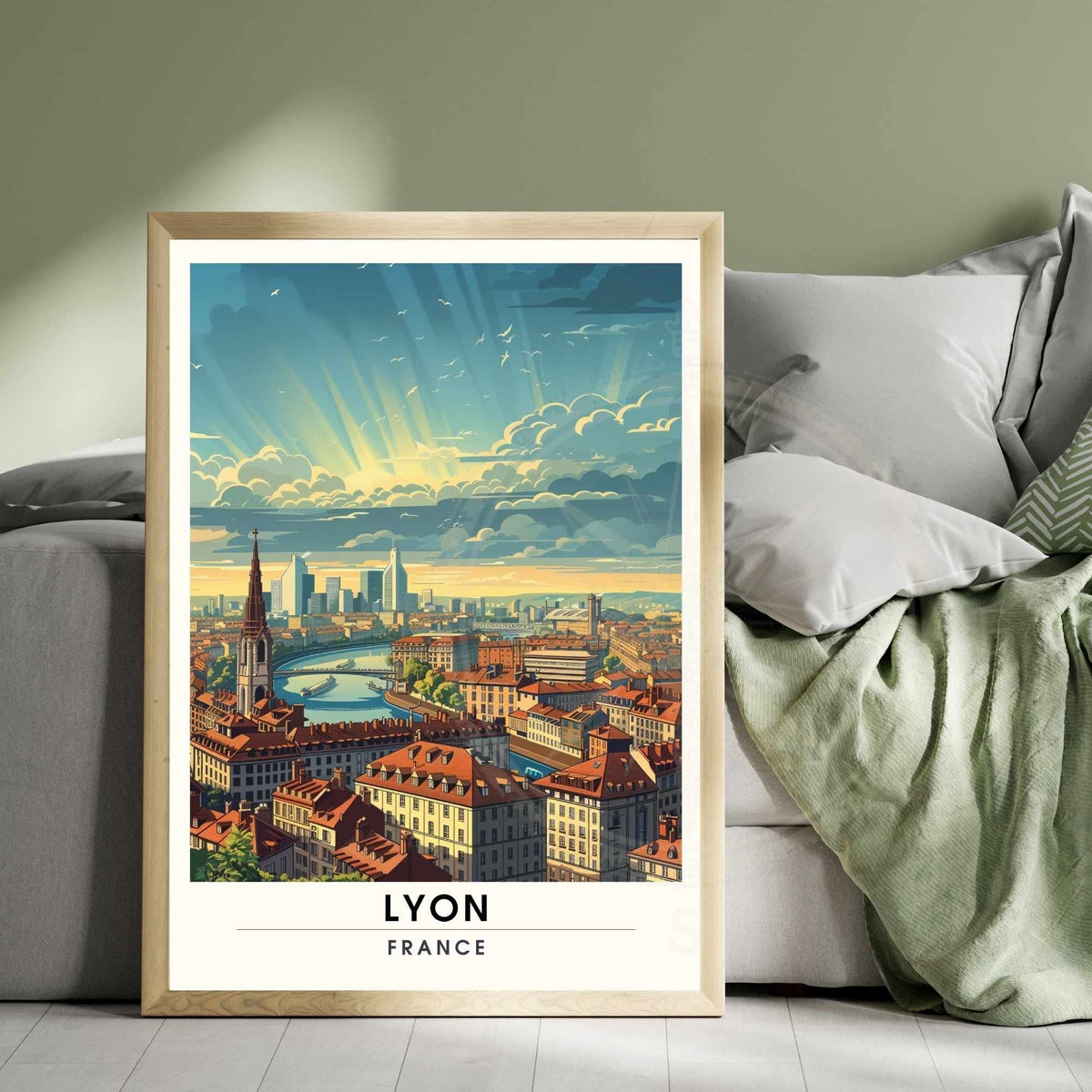 Impression Lyon | Affiche de Voyage Lyon  | Affiche ville de Lyon, France