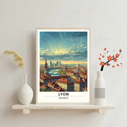 Impression Lyon | Affiche de Voyage Lyon  | Affiche ville de Lyon, France