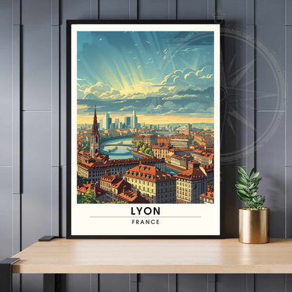 Impression Lyon | Affiche de Voyage Lyon  | Affiche ville de Lyon, France