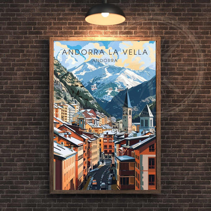Affiche Andorre-la-Vieille- impression de voyage Andorre-la-Vieille - Affiche Andorre