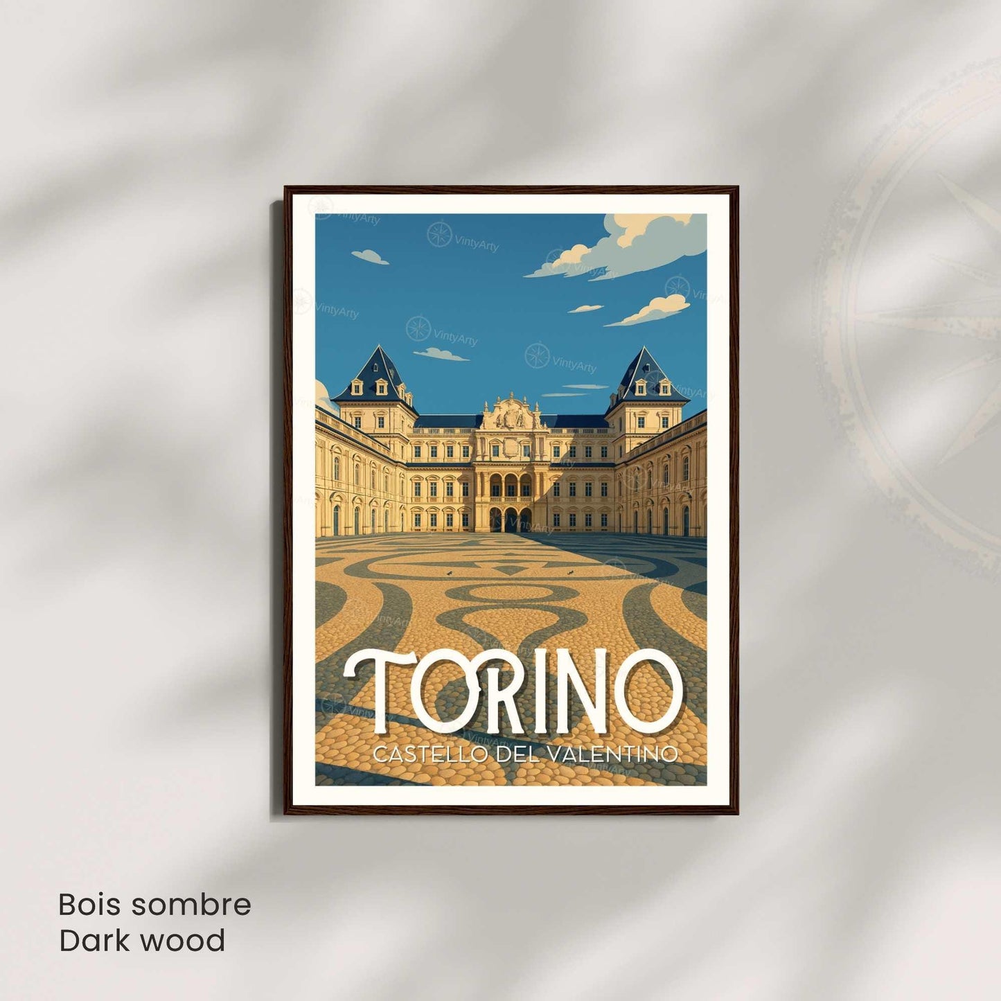 Affiche Turin – Castello del Valentino - Souvenir Turin, Italie