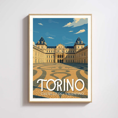 Affiche Turin – Castello del Valentino - Souvenir Turin, Italie